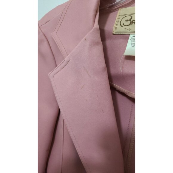 Vtg 70s Bronson of California 2 Piece Pant/Blazer Suit Set Solid Pink Size 5/6 - Picture 6 of 12